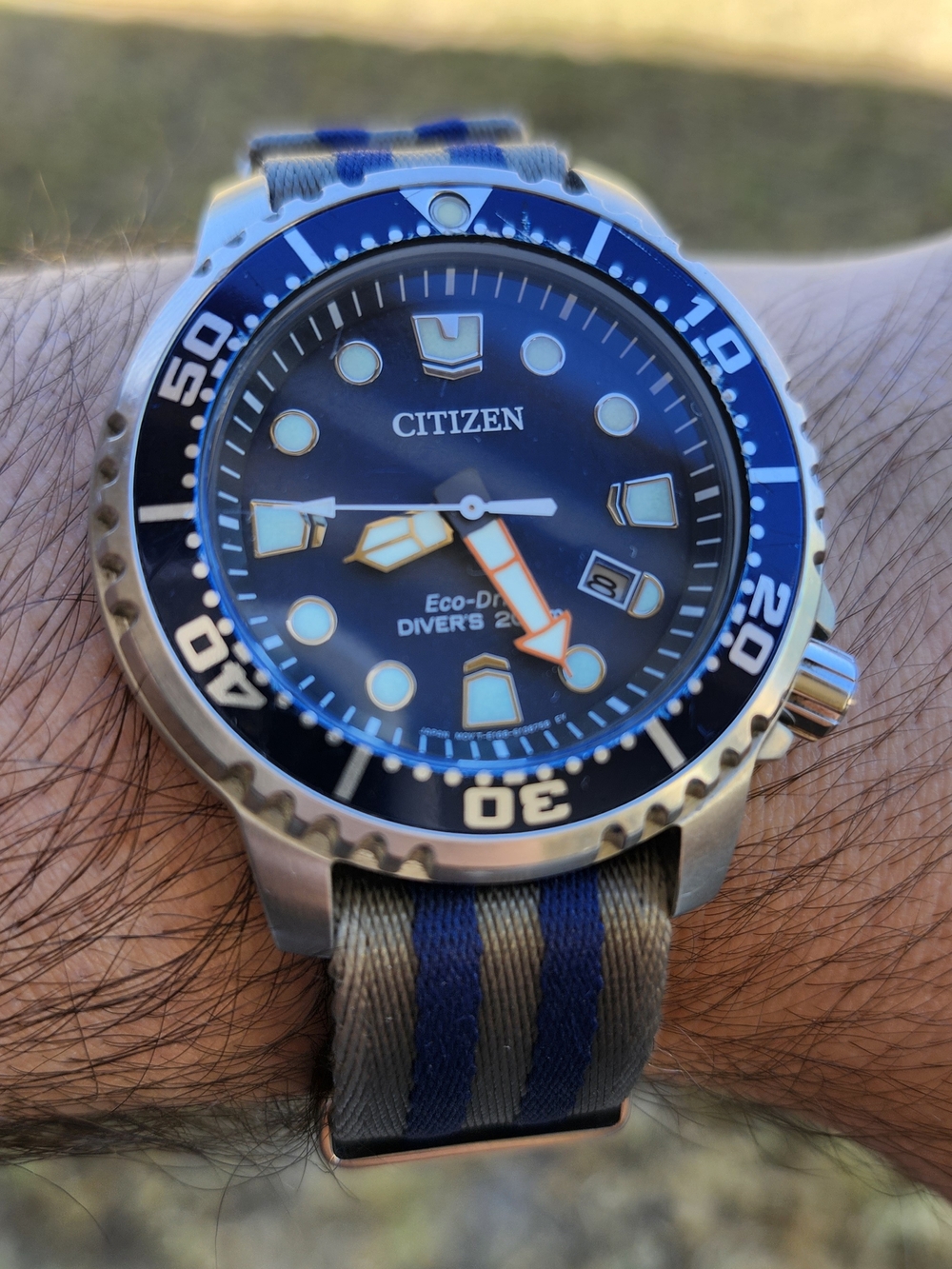 Citizen Promaster Eco-Drive Three Straps 200m Blue Steel Watch - Picture 7 of 12